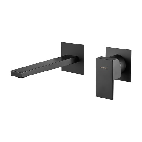 Baterie negru-mat pentru chiuvetă încastrată (1 ieșire) Latus – Sapho