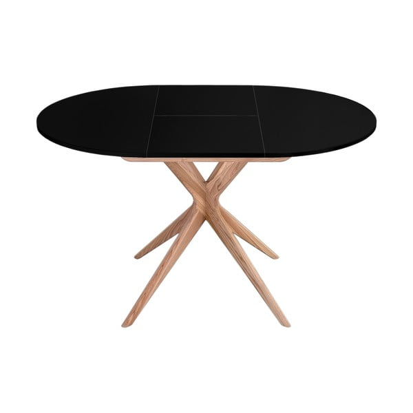 Masă de dining rotundă extensibilă cu blat suplimentar ø 90 cm Jubi – Ragaba-image-1