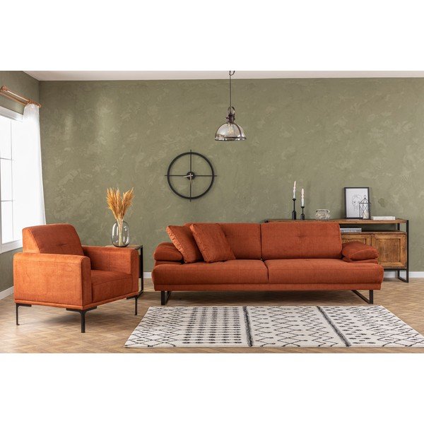 Canapea portocalie 239 cm Mustang – Balcab Home-image-1
