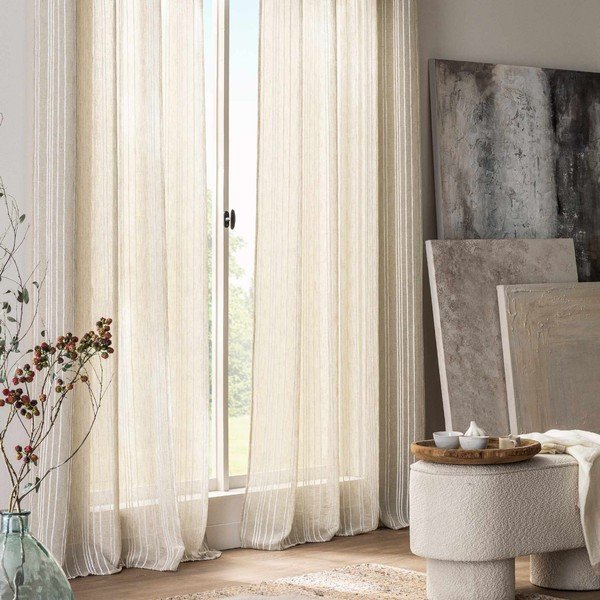 Draperie crem 140x260 cm Zaho – douceur d'intérieur-image-1