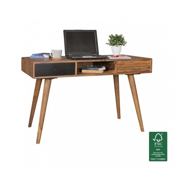 Birou din lemn masiv de palisandru Skyport REPA, 117 x 60 cm-image-2