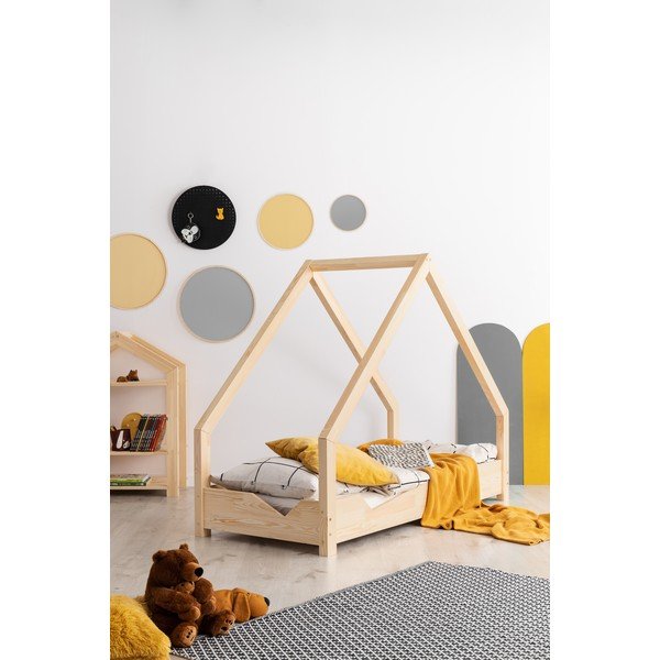Pat tip căsuță din lemn de pin pentru copii Adeko Loca Ana, 70 x 170 cm-image-2