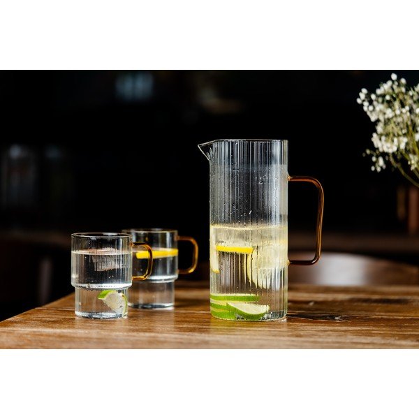 Căni galbene 2 buc. pentru cappuccino din sticlă 350 ml Livio – Vialli Design-image-2