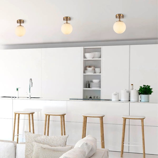 Plafonieră albă/alămie cu abajur din sticlă ø 15 cm Atmaca – Opviq lights-image-3