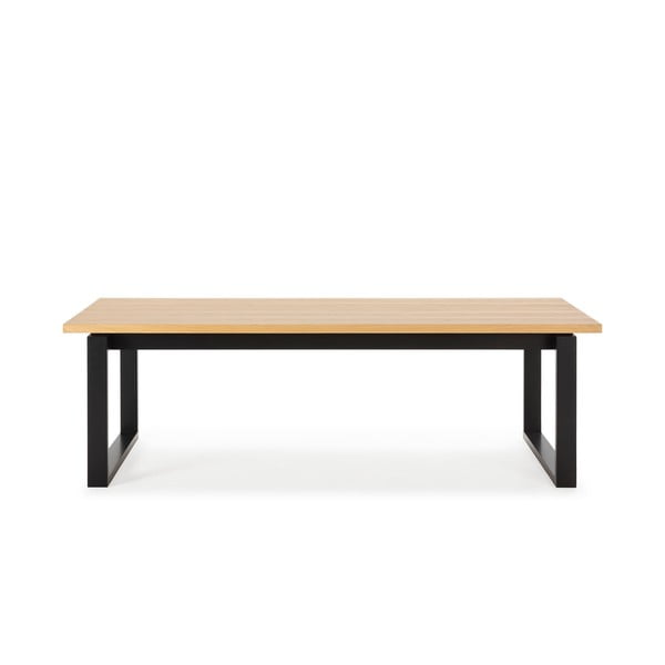 Masă de dining cu blat cu aspect de lemn de stejar 100x220 cm Rina – Marckeric-image-2