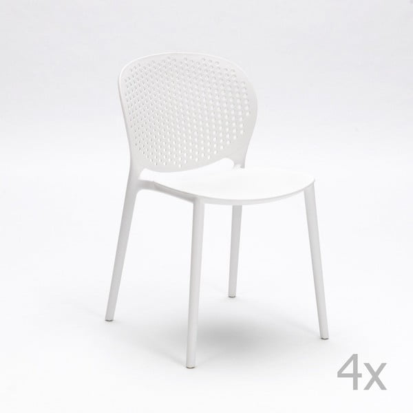 Set 4 scaune Design Twist Gavle, alb