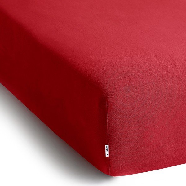 Cearceaf roșu din jerseu cu elastic 180x200 cm Amber – Restilo-image-2