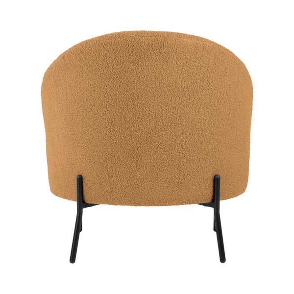 Fotoliu maro deschis cu tapițerie din țesătură bouclé Noble – Leitmotiv-image-4