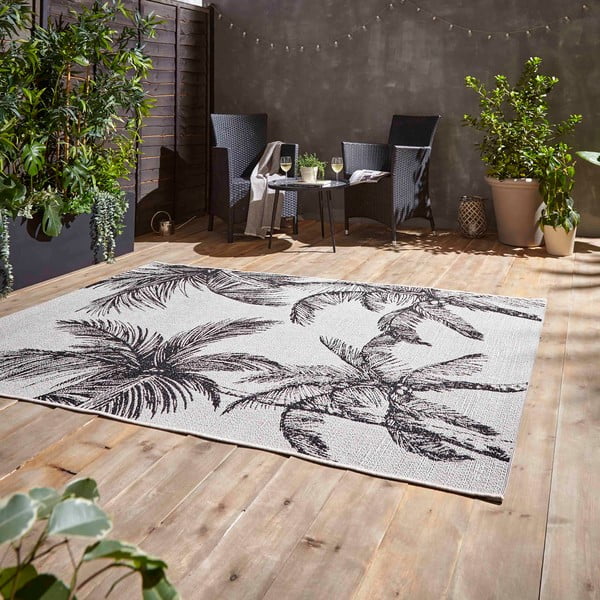 Covor de exterior negru/crem 120x170 cm Miami – Think Rugs-image-2
