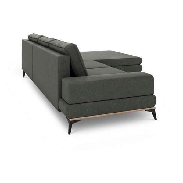 Colțar extensibil cu șezlong pe partea dreaptă Windsor & Co Sofas Planet, gri închis-image-4