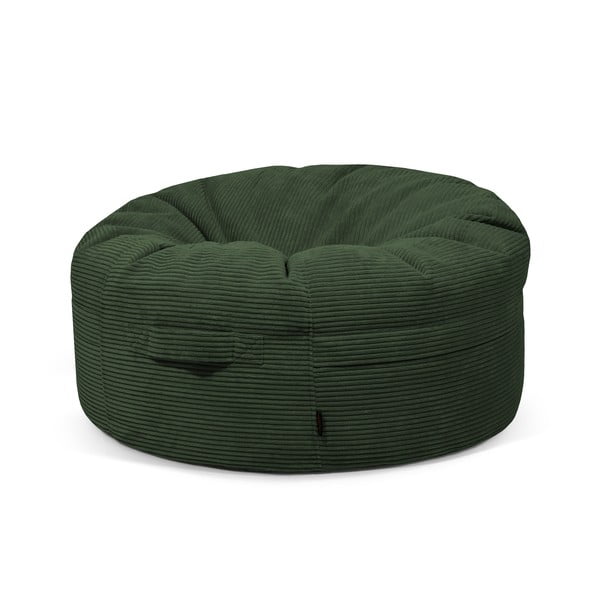 Fotoliu bean bag verde cu tapițerie din catifea reiată Roll 105 – SLOWDOWN