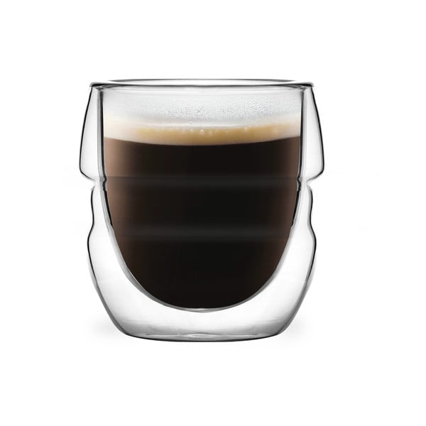 Cești 2 buc. pentru espresso/cu perete dublu din sticlă 70 ml Sferico – Vialli Design-image-3