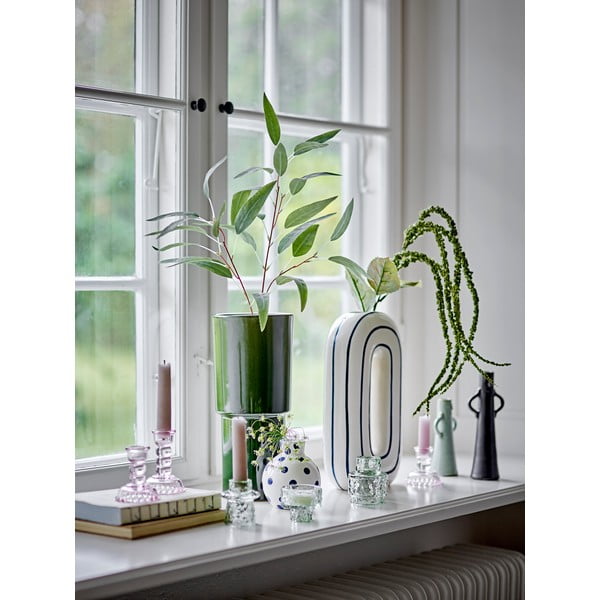 Vază albă din ceramică pictată manual (înălțime 11 cm) Fian – Bloomingville-image-2