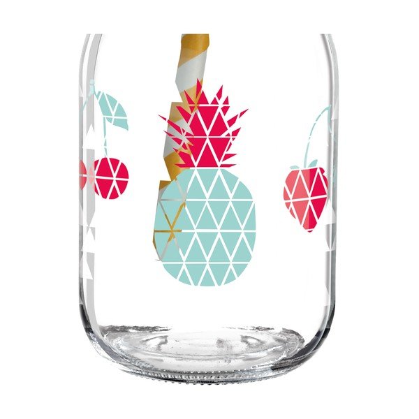 Pahar din sticlă cu pai și capac Ritzenhoff Kathrin Stockebrand Pineapple, 445 ml-image-4