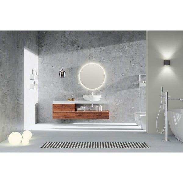 Oglindă de perete cu led ø 60 cm Luna – Mirrors and More-image-1