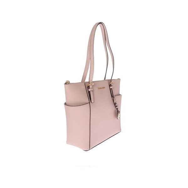 Geantă din piele Michael Kors Jet Set, roz deschis-image-2