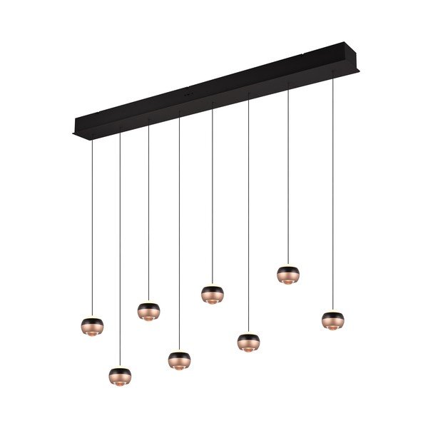 Lustră negru-arămiu  LED cu abajur din metal Orbit – Trio Select-image-4
