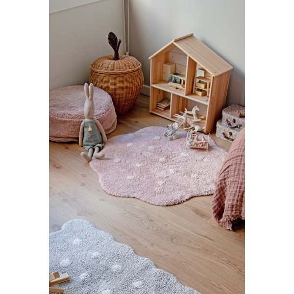 Covor pentru copii roz lavabil/țesut manual din bumbac ø90 cm Mini Biscuit Vintage Nude – Lorena Canals-image-1