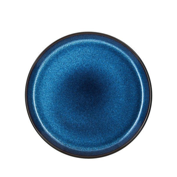 Farfurie neagră/albastră pentru desert  din gresie ø 21 cm Gastro Dark Blue/Black – Bitz
