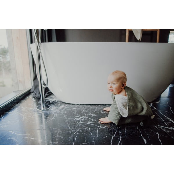 Poncho kaki din muselină pentru copii mărimea M - Malomi Kids-image-4