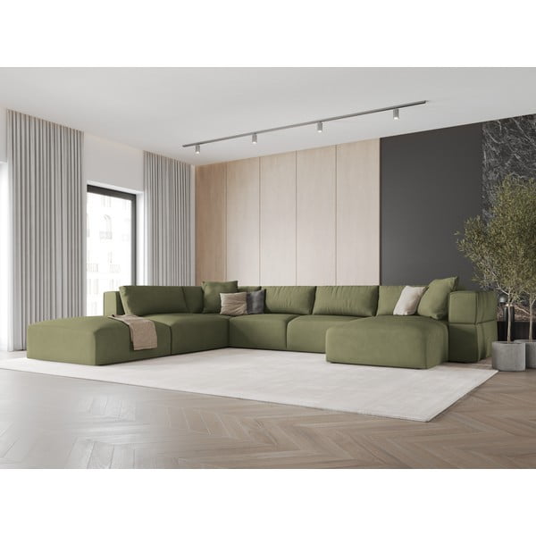 Colțar verde deschis (cu colț pe partea stângă /în formă de "U") Esther – Milo Casa-image-1