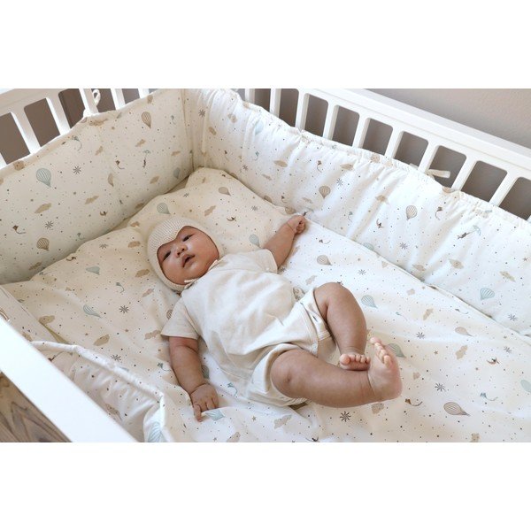 Set pilotă și pernă pentru pătuț albastru/bej din bumbac pentru pătuț 70x100 cm Dreamland – Cam Cam Copenhagen-image-4