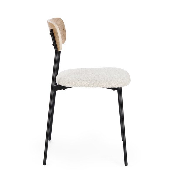 Scaun de dining crem stivuibil tapițat Genevieve – Bizzotto-image-4