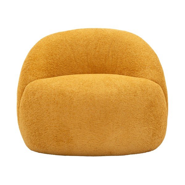 Fotoliu galben muștar cu tapițerie din țesătură bouclé Ginerva – Mauro Ferretti-image-2