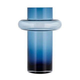 Vază din sticlă Lyngby Glas Tube, înălțime 30 cm, albastru închis