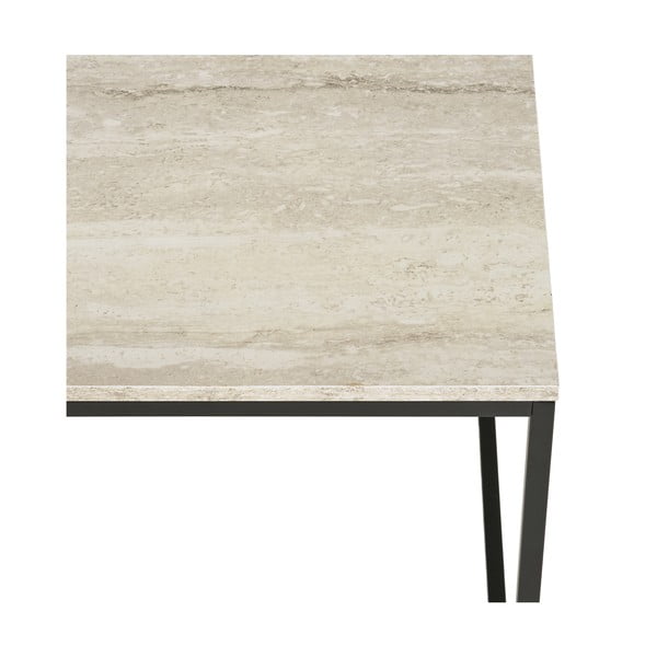 Măsuță de cafea neagră/bej cu aspect de piatră 60x90 cm Vita – House Nordic-image-3