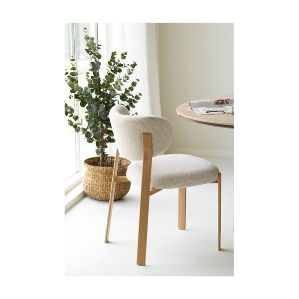Scaun de dining alb tapițat Savina – House Nordic-image-1