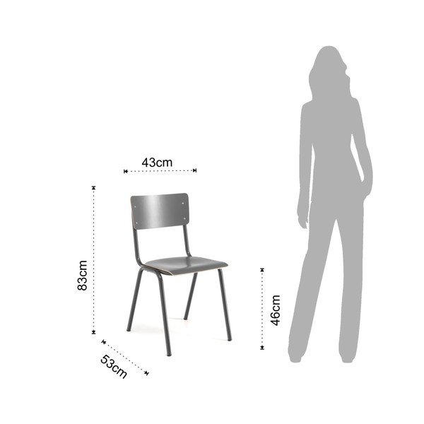 Set 2 scaune Tomasucci School, gri-image-1