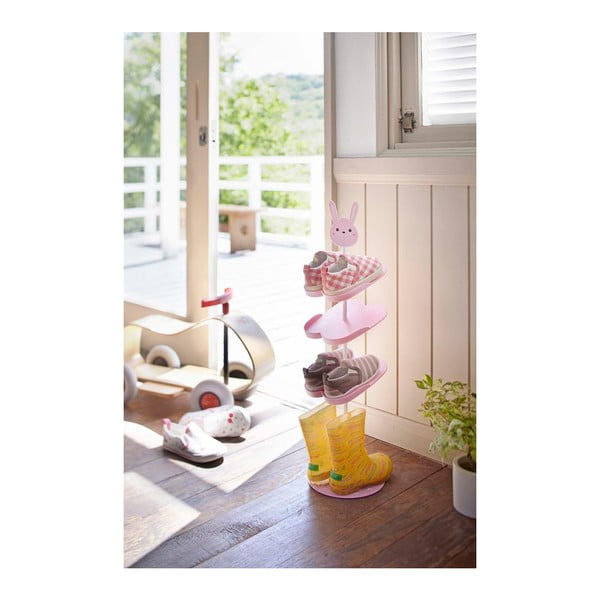 Raft pentru pantofi copii YAMAZAKI Kid´s Shoe Rack, roz-image-1