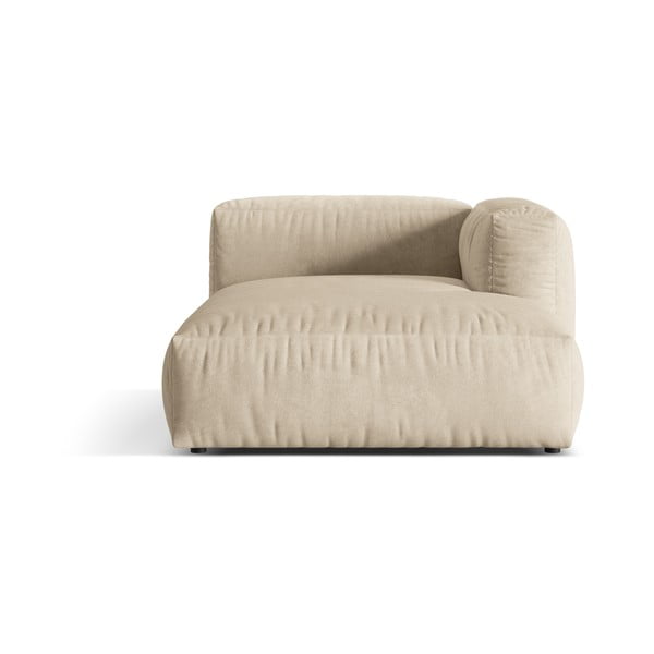 Modul pentru canapea modulară bej cu tapițerie din catifea (cu colț pe partea dreaptă) Martina – Micadoni 