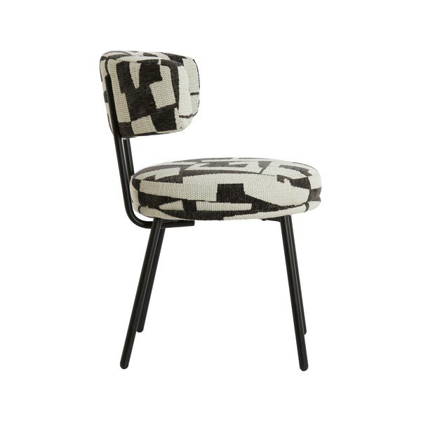 Scaun de dining negru/crem tapițat Harvie – Light & Living-image-2
