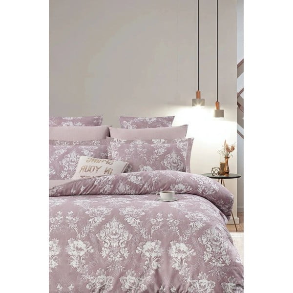 Lenjerie de pat roz din bumbac ranforcé pentru pat dublu/extinsă cu cearceaf inclus/cu 4 piese 200x220 cm – Mila Home