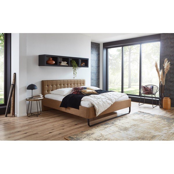 Pat matrimonial maro deschis tapițat fără somieră 180x200 cm Lambada – Meise Möbel-image-1