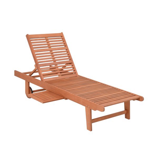 Șezlong de grădină crem/în culoare naturală din lemn masiv San Diego – Garden Pleasure-image-1