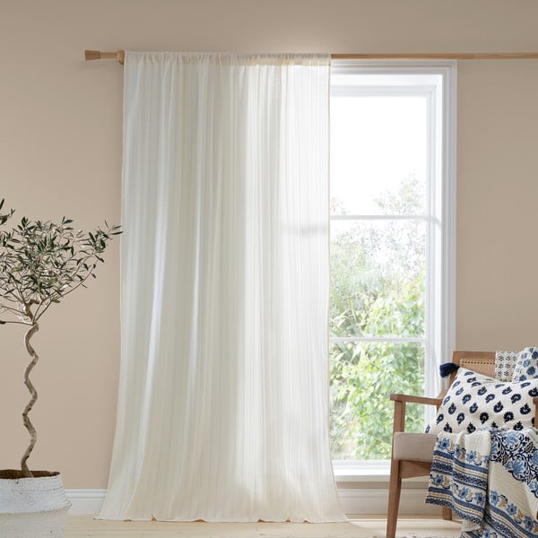 Perdea albă din bumbac 140x122 cm Zofia Broderie Anglaise – Pineapple Elephant-image-1