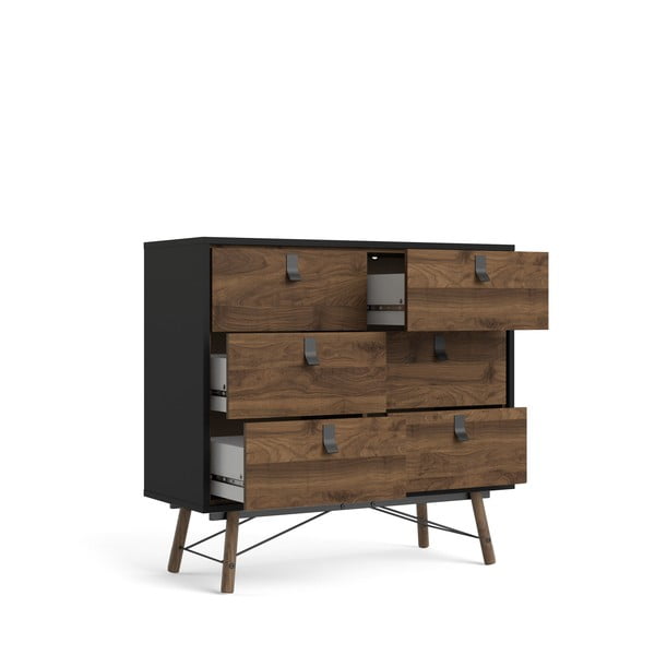 Comodă Tvilum Ry, 102x95 cm, maro închis-negru-image-4