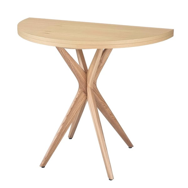 Masă de dining rotundă extensibilă cu blat cu aspect de lemn de  frasin  45x90 cm Jubi – Ragaba