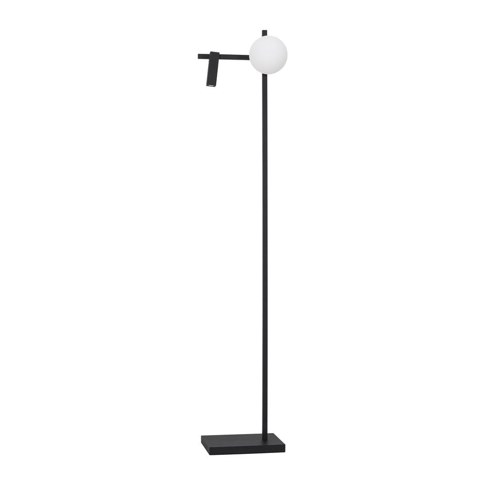 Lampadar alb/negru LED cu structură flexibilă din metal cu abajur din sticlă (înălțime 150 cm) Joline – Nova Luce