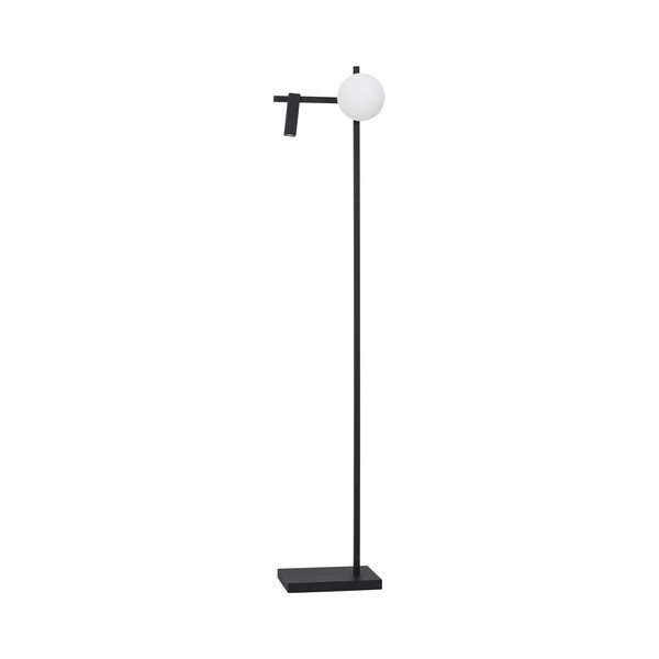 Lampadar alb/negru LED cu structură flexibilă din metal cu abajur din sticlă (înălțime 150 cm) Joline – Nova Luce
