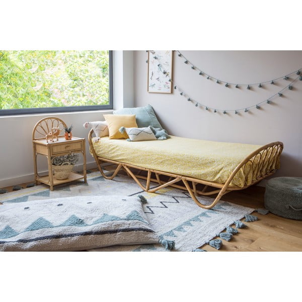 Covor pentru copii crem lavabil/țesut manual din bumbac 140x200 cm Azteca Vintage Blue – Lorena Canals-image-3