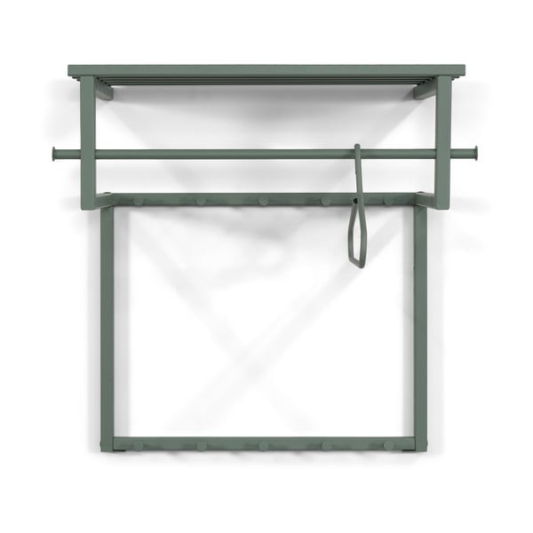 Cuier de perete verde prăfuit cu raft din metal 76 cm Rizzoli – Spinder Design-image-2