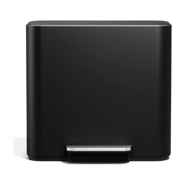 Coș de gunoi negru mat pentru reciclare/cu pedală din oțel 15 l Dual Mini – simplehuman-image-3