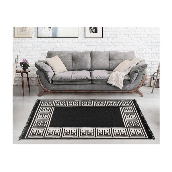 Covor reversibil Cihan Bilisim Tekstil Athena,120 x 180 cm, bej-negru-image-3