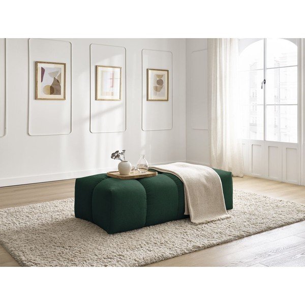 Taburet verde cu tapițerie din chenille Everest – Bobochic Paris-image-4