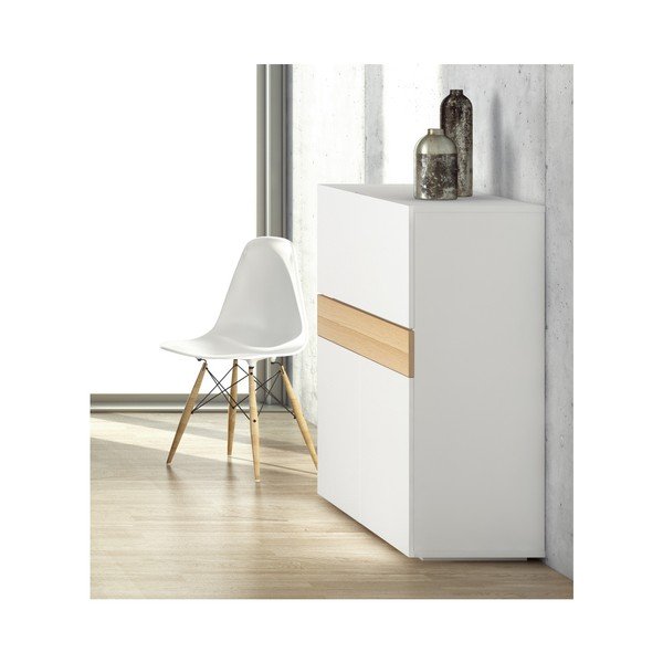Birou cu dulap Focus White/Oak, 110 x 42 x 109 cm-image-3