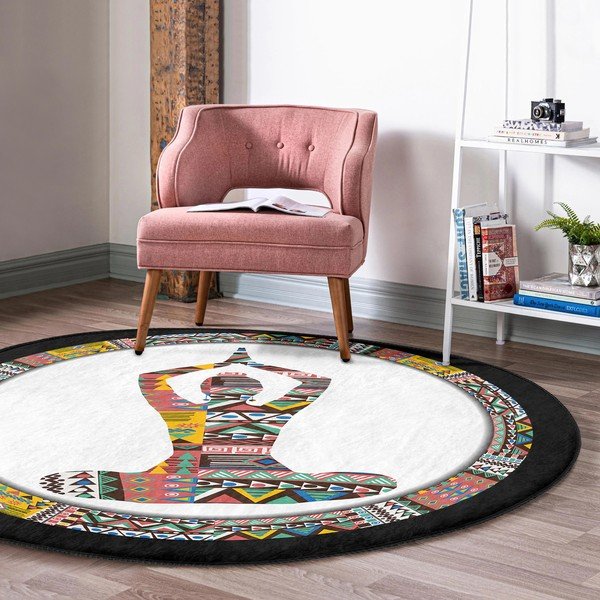 Covor rotund  lavabil adecvat și  pentru aspiratoare robot   ø 80 cm Comfort – Mila Home-image-1